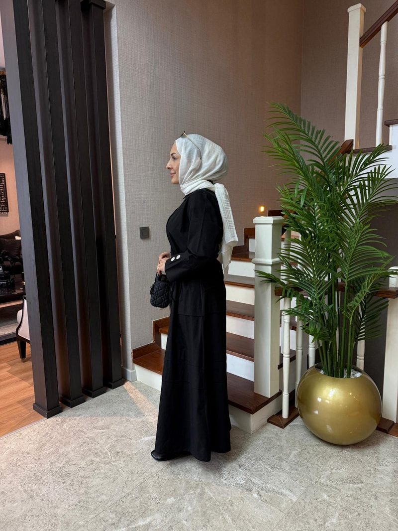 Paloma Siyah Mini Kadife Dantel Elbise